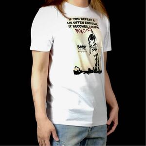 新品 バンクシー BANKSY ツインテール少女 女の子 落書き 正体不明 芸術家 社会風刺 グラフィティ Tシャツ Lサイズ UNI メンズ レディース