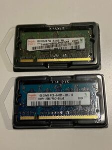 Hynix ノートパソコン PC メモリ 2Rx16 PC2-6400S DDR2-800 1GB 2枚 計2GB ジャンク品