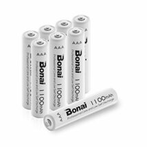 8個パック 単4充電池 8本 BONAI 単4形 充電式電池 ニッケル水素電池 8個パックCEマーキング取得 UL認証済み 自然_画像1