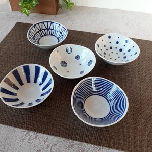 【5個】新品 日本製 波佐見焼 藍玉 小付 小鉢 セット 美濃焼 お好きな方にも