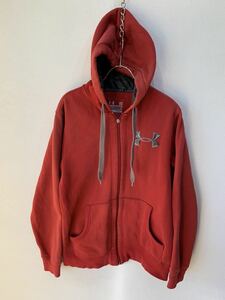 【人気】UNDER ARMOUR/アンダーアーマー　パーカー　赤／レッド 　メンズMD　スポーツ　トレーニング　　K1421