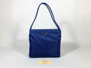 Free shipping [Extremely beautiful goods used only] PRADA Prada tote bag Nylon blue, Bag, bag, Prada in general, tote bag