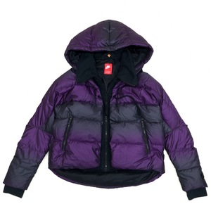 ◆ NIKE ナイキ レイヤードデザイン グラデーション ダウンジャケット ゆったり 大きいサイズ XL 紫 グレー レディース 女性用