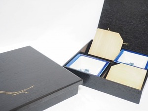 C0130 松花堂 弁当箱 2客 セット ☆ 茶懐石 茶事 懐石道具 会席道具 茶道具 茶の湯 和食器 料亭 漆器 掻合塗 木製 小鉢 松華堂 まとめて