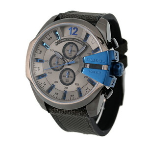 ディーゼル メガチーフ 53mm クロノグラフ クオーツ メンズ 腕時計 DZ4500 DIESEL グレー