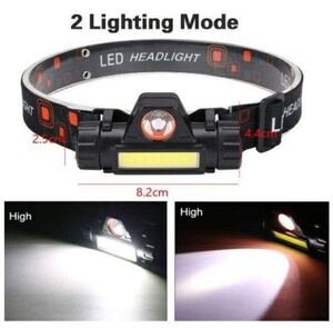【おまけ付き(写真参考)】USB充電・90°回転 LED ヘッドライト ジョギング キャンプ 夜釣り 登山 ヘッドランプ