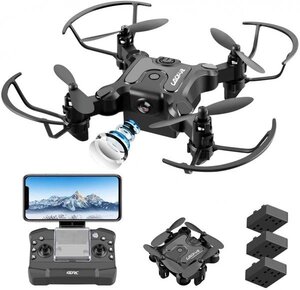 4DRC ミニドローン HDドローン屋内折りたたみ式4軸小型機 (モジュールバッテリー3個搭載) 30分飛行時間 高さ保持 2.4GHz 国内認証済みV2