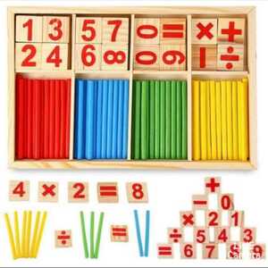 知育玩具　木製　数字　スティック　棒　カラフル　幼児　幼稚園　保育園　遊びながら学習