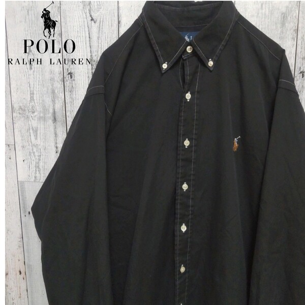 POLO RALPH LAUREN ポロラルフローレン 3色ポニーロゴ刺繍 90S BDシャツ