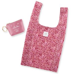 SNIDEL HOME 花柄エコバッグ&ネコ刺繍ポーチ スウィート