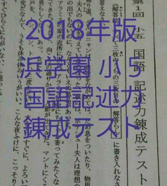 浜学園 小5 2018年 国語記述力錬成テスト 中学受験 難関 最難関