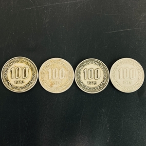 【100ウォン硬貨｜4枚セット 】1973年 1975年 1978年 特年 コイン 韓国 古銭 Korea coin Won KRW コレクション レア 貨幣 流通品 ZC46