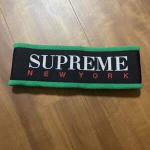 新品未使用 16aw Supreme シュプリーム Fleece headband ヘアバン ブラック×グリーン