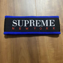 新品未使用 16aw Supreme シュプリーム Fleece headband ヘアバン ブラック×ブルー_画像1