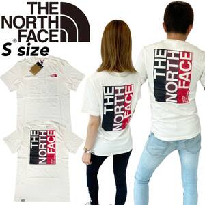 ザ ノースフェイス Tシャツ 半袖 ロゴ ボックス NF0A7Z9G バックロゴ トップス ホワイト Sサイズ THE NORTH FACE M S/S FLAG TEE 新品