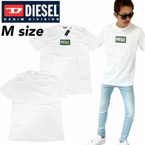 ディーゼル Tシャツ 半袖 X62 ボックス A00453-0BASU カットソー トップス ホワイト Mサイズ DIESEL T-JUST-X62 T-SHIRT 新品