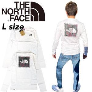 ザ ノースフェイス ロンT 長袖 Tシャツ バックロゴ ボックスロゴ NF0A7ZD9 ホワイト Lサイズ THE NORTH FACE L/S TOPOGRAPHIC 2 TEE 新品