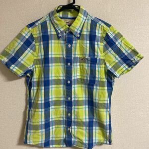  short sleeves shirt check shirt Hollister button down shirt S