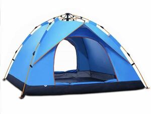 テントワンタッチテント3～4人用キャンプテント1層式の簡単設置UVカット加工防風