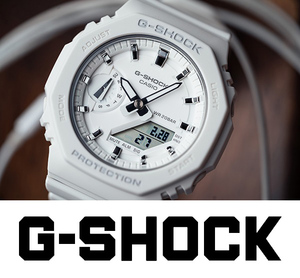 1円 新品 Casio カシオ G-SHOCK ジーショック ミッドサイズ カシオーク 腕時計 アナデジ クオーツ 20気圧防水 ダイバーズ 最新作 八角形 白