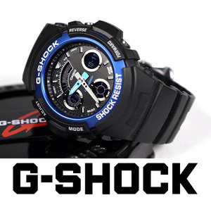 新品 Casio カシオ G-SHOCK ジーショック 正規品 腕時計 アナデジ クオーツ ワールドタイム 20気圧防水 ウレタンベルト ブルー ブラック