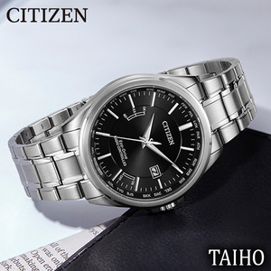 新品 シチズン CITIZEN 正規品 腕時計 Eco-Drive エコドライブ 日付カレンダー ステンレスベルト 電波ソーラー腕時計 シルバー ブラック 黒