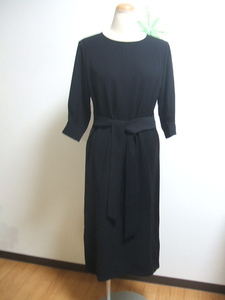  not yet arrived *Aperi* black six minute sleeve One-piece *36 belt attaching ceremonial occasions 