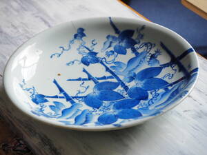  белый фарфор с синим рисунком большая тарелка годы предмет 2.2.