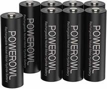 P3形8個パック 単3形充電池2800mAh Powerowl単3形充電式ニッケル水素電池8個パック 超大容量 PSE安全認証_画像1