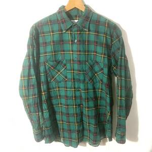 ■ビンテージ Highlander Flannel ハイランダーフランネル BY BUD BERNA チェック柄 両胸ポケット付き フランネル 長袖シャツ 古着 L■