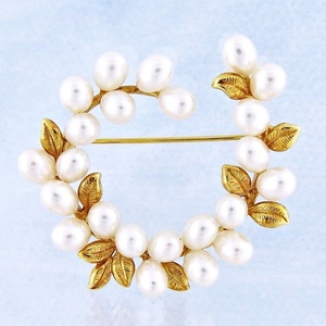 [TASAKI/tasaki/ rice field cape ]K14YG yellow gold * brooch * pearl pearl present lovely popular [ used ]/10024142