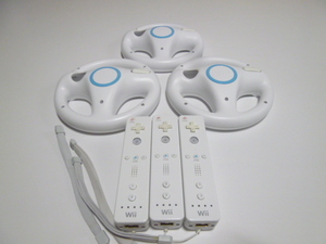 HRS012《送料無料 即日発送 動作確認済》Wii リモコン　ハンドル　ストラップ　3個セット　任天堂　純正　RVL-003　コントローラ