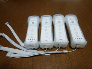 RSJ09《送料無料 即日発送 動作確認済》Wii リモコン ジャケット ストラップ 4個セット VL-003 任天堂 純正 白 ホワイト コントローラ
