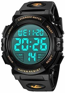 ★色:01-ゴールド★ 腕時計 メンズ デジタル スポーツ 50メートル防水 おしゃれ 多機能 LED表示 アウトドア 腕時計(ゴールド)