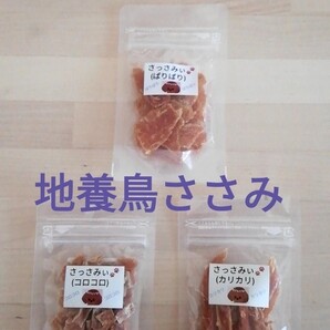 【自家製】地養鳥 さっさみぃ (3種類) 3袋セット 犬のおやつ ささみジャーキー ささみチップス