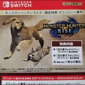 『モンスターハンターライズ』初回限定特典 ダウンロード番号 ニンテンドーSwitchソフト