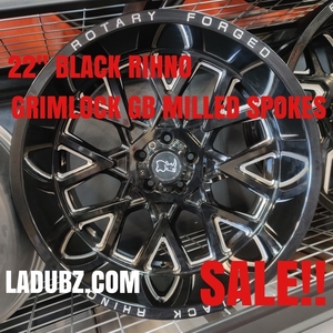 22インチ BLACK RIHNO ブラックライノ オフロード ホイール GRINLOCK 22x11.5-44 ホイール4本セット ジープ ラングラー グラディエーター