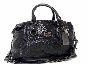 COACH コーチ マディソン パテントレザー サブリナ 2WAY シルバー金具 ハンドバッグ ショルダー V0548