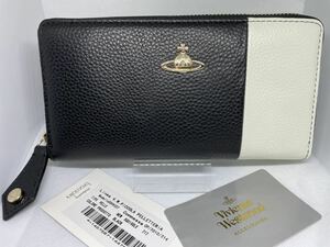 Vivienne Westwood レザー財布 ジップウォレット　バイカラー　ブラック　未使用