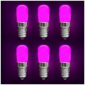 6個 LED 電球 ピンク 口金E26 PSE 密閉対応 ナツメ球 豆電球 常夜灯