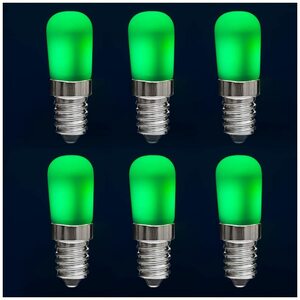 6個 LED 電球　緑 口金E26 PSE 密閉対応 ナツメ球 豆電球 常夜灯