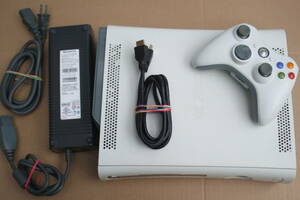 Xbox360本体セット 60GB ホワイト 電源コード/HDMIケーブル/コントローラー付属　マイクロソフト純正/動作品