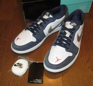 NIKE SB AIR JORDAN 1 LOW QS CJ7891-400 navy 29cm US11 ( for searching Nike Jordan SB navy navy blue . rice male .