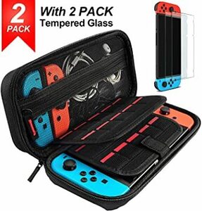 ブラック Nintendo Switchケース ニンテンドースイッチケース Switchカバー 全面保護ケース 外出や旅行用収納