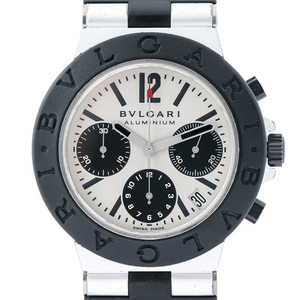 BVLGARI ブルガリ ディアゴノ アルミニウム クロノグラフ デイト AC38TA 自動巻 メンズ腕時計 OH済 #29558YR