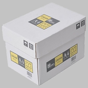 未使用 カラ-コピ-用紙 APP W-M8 紙厚0.09mm 2500枚(500枚×5冊) A4 クリ-ム (イエロ-)