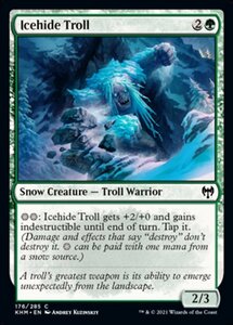 MTG ■緑/英語版■ 《氷皮のトロール/Icehide Troll》★FOIL★カルドハイム　KHM