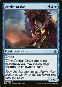 MTG ■青/英語版■ 《釣りドレイク/Angler Drake》★FOIL★ アモンケット AKH