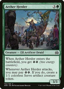 MTG ■緑/英語版■ 《霊気運用者/Aether Herder》★FOIL★ 霊気紛争 AER