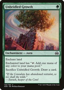 MTG ■緑/英語版■ 《枷はずれな成長/Unbridled Growth》★FOIL★ 霊気紛争 AER